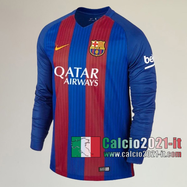 Calcio2021-It:Personalizzare Prima Retro Maglia Calcio Fc Barcellona Manica Lunga 2016 2017