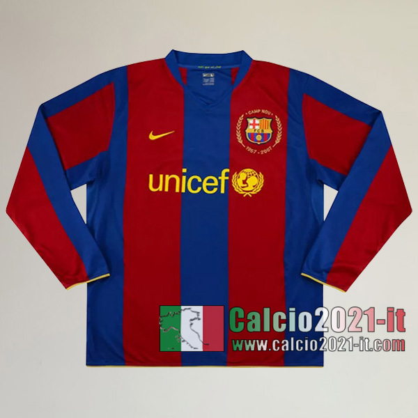 Calcio2021-It:Crea Prima Retro Maglia Calcio Fc Barcellona Manica Lunga 2007 2008