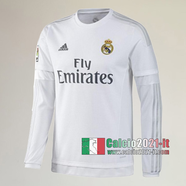 Calcio2021-It:Personalizzare Prima Retro Maglia Calcio Real Madrid Manica Lunga 2015 2016