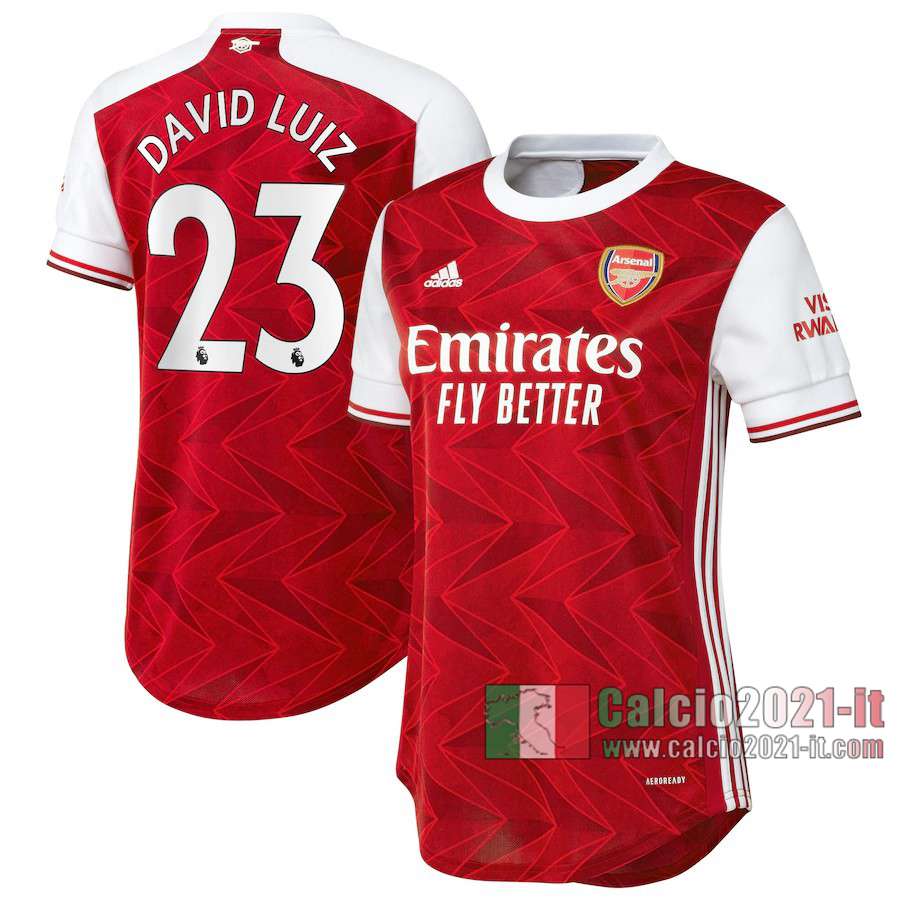 Le Nuove Prima Maglia Calcio Arsenal Donna David Luiz #23 2020-2021