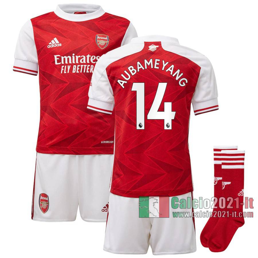 Le Nuove Prima Maglia Calcio Arsenal Bambino Aubameyang #14 2020-2021