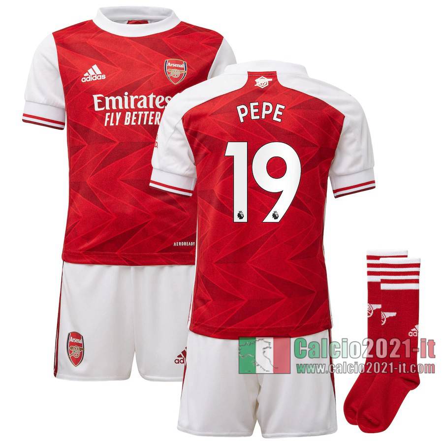 Le Nuove Prima Maglia Calcio Arsenal Bambino Pepe #19 2020-2021