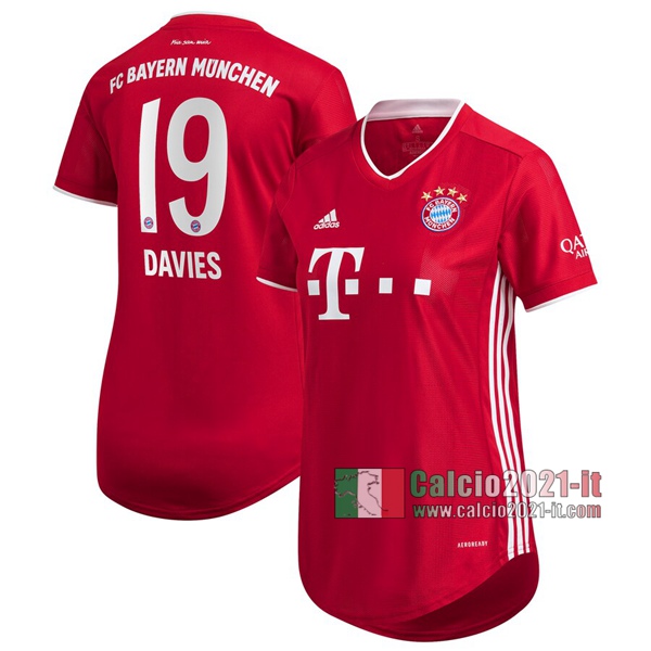 Calcio2021-It: La Nuove Prima Maglie Calcio Bayern Munchen Alphonso Davies #19 Donna 2020-2021