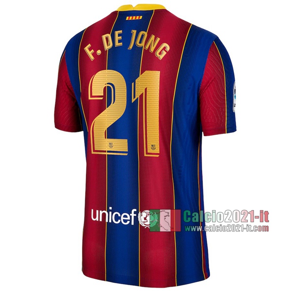 Calcio2021-It: Le Nuove Prima Maglia Barcellona Fc Frenkie De Jong #21 Bambino 2020-2021