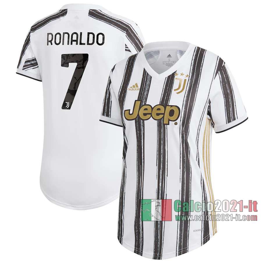 Le Nuove Prima Maglia Calcio Juventus Turin Donna Cristiano Ronaldo #7 2020-2021