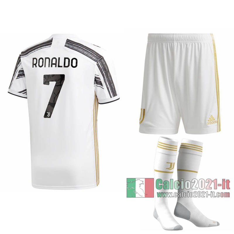 Le Nuove Prima Maglia Calcio Juventus Turin Bambino Cristiano Ronaldo #7 2020-2021