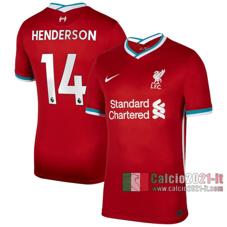 Le Nuove Prima Maglia Calcio Liverpool Uomo Jordan Henderson #14 2020-2021