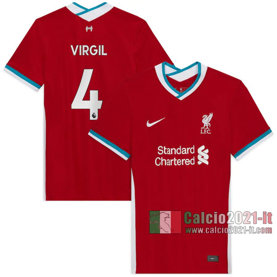 Le Nuove Prima Maglia Calcio Liverpool Donna Virgil Van Dijk #4 2020-2021