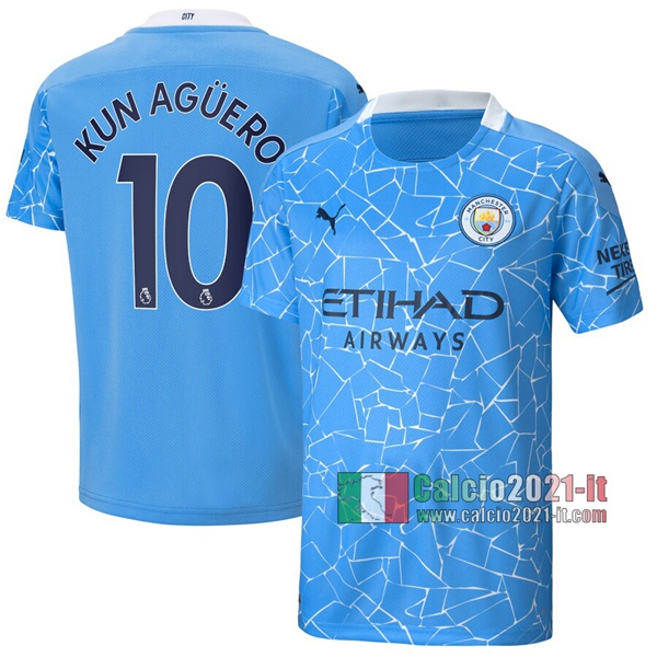 Calcio2021-It: La Nuove Prima Maglia Calcio Manchester City Sergio Agüero #10 2020-2021