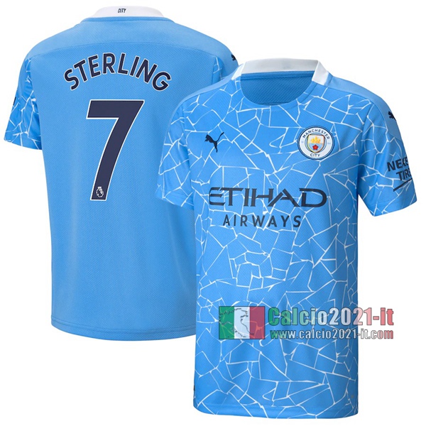 Calcio2021-It: Le Nuove Prima Maglia Calcio Manchester City Raheem Sterling #7 2020-2021