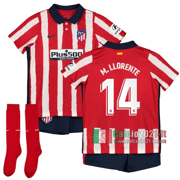 Calcio2021-It: La Nuova Prima Maglia Atletico Madrid M. Llorente #14 Bambino 2020-2021