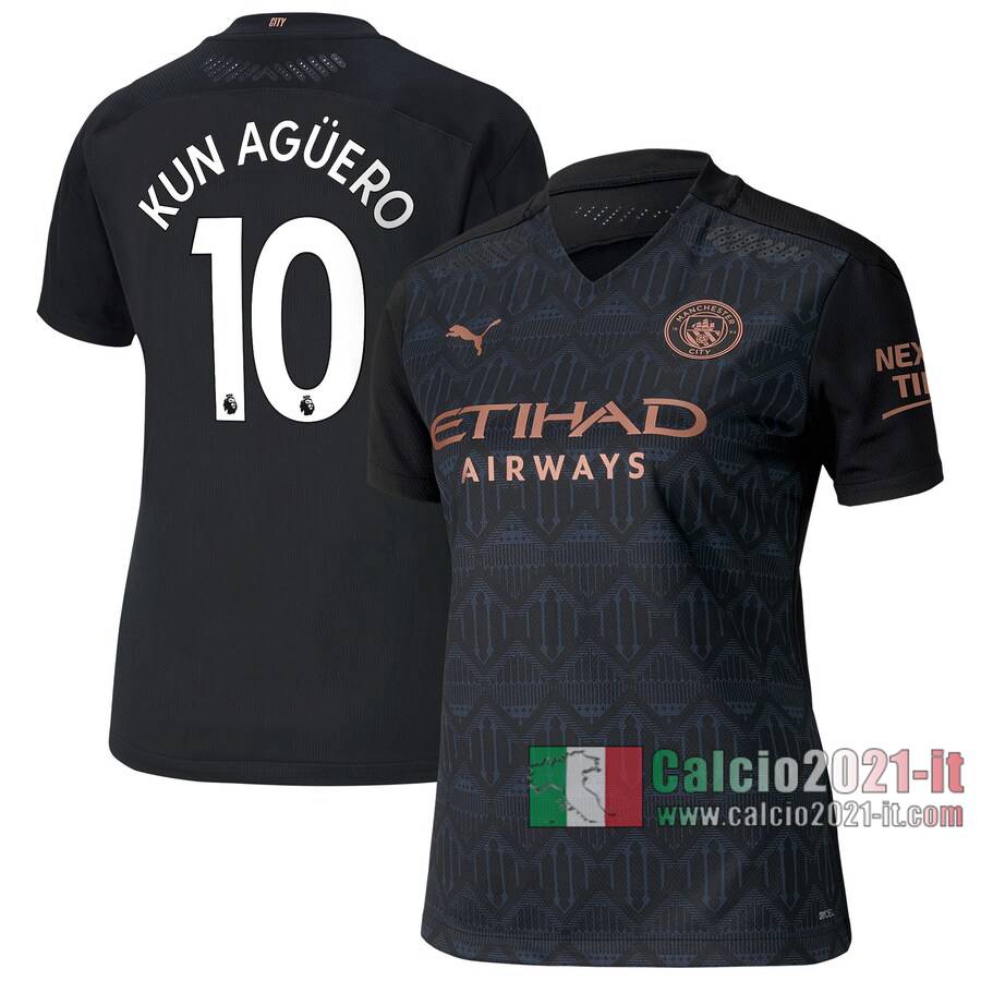 Le Nuove Seconda Maglia Calcio Manchester City Donna Kun Agüero #10 2020-2021