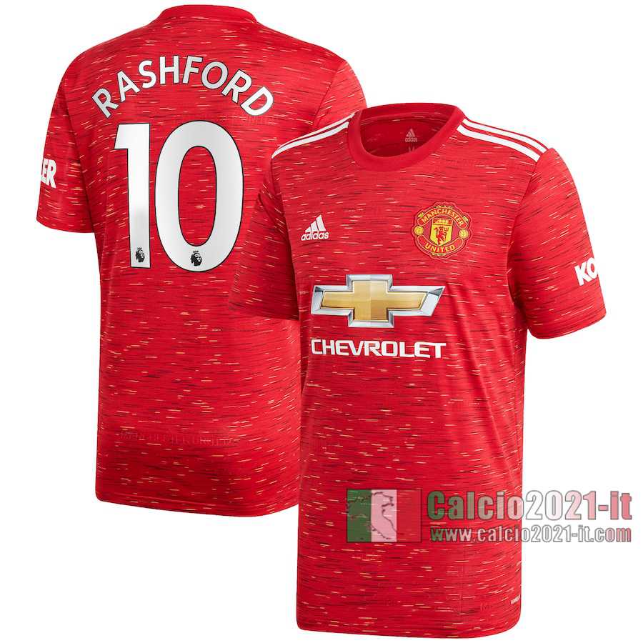 Le Nuove Prima Maglia Calcio Manchester United Uomo Marcus Rashford #10 2020-2021