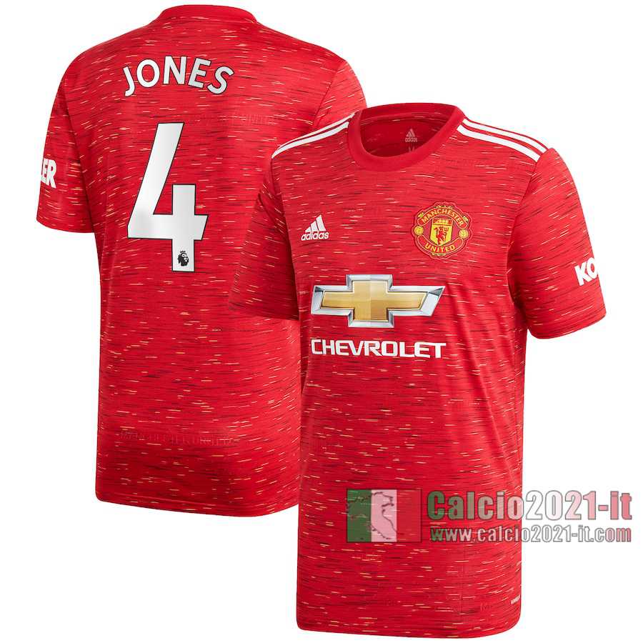 Le Nuove Prima Maglia Calcio Manchester United Uomo Phil Jones #4 2020-2021