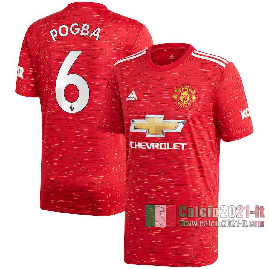 Le Nuove Prima Maglia Calcio Manchester United Uomo Paul Pogba #6 2020-2021