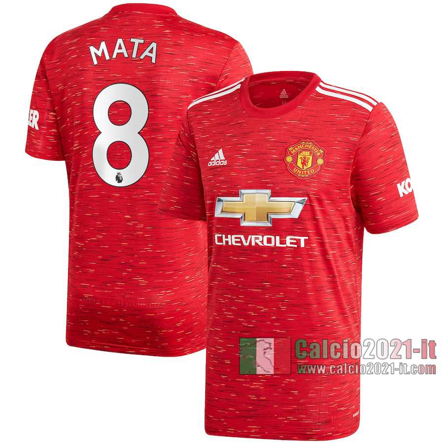 Le Nuove Prima Maglia Calcio Manchester United Uomo Juan Mata #8 2020-2021