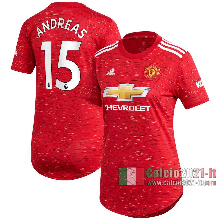 Le Nuove Prima Maglia Calcio Manchester United Donna Andreas Pereira #15 2020-2021