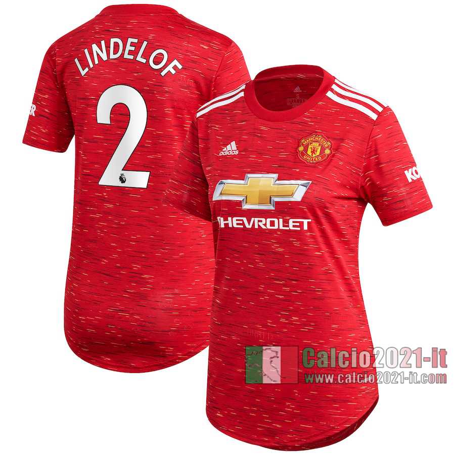 Le Nuove Prima Maglia Calcio Manchester United Donna Victor Lindelöf #2 2020-2021