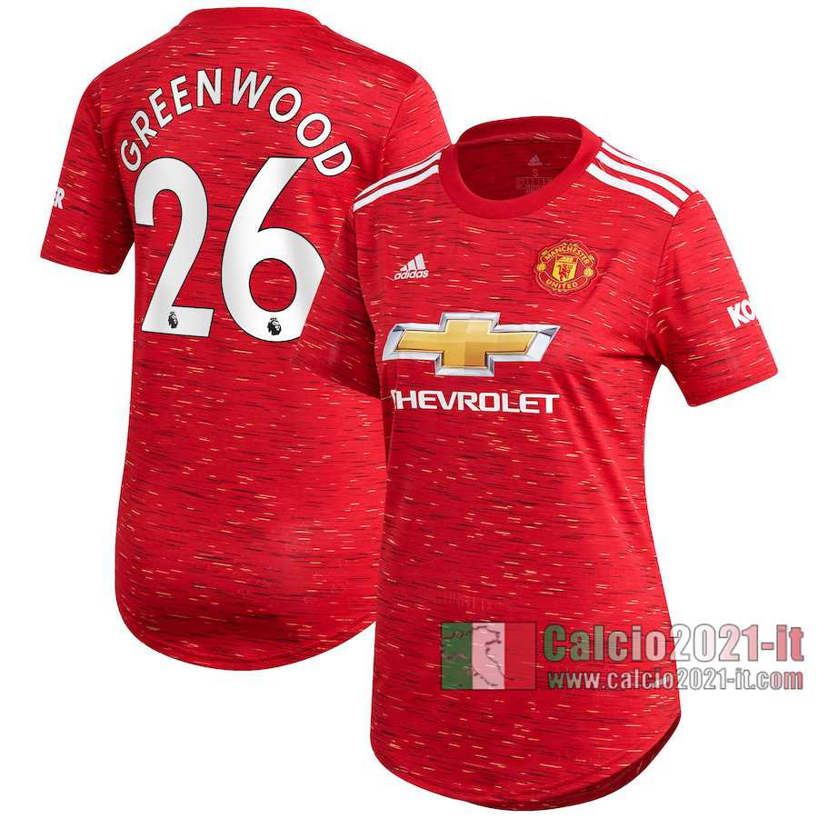 Le Nuove Prima Maglia Calcio Manchester United Donna Mason Greenwood #26 2020-2021