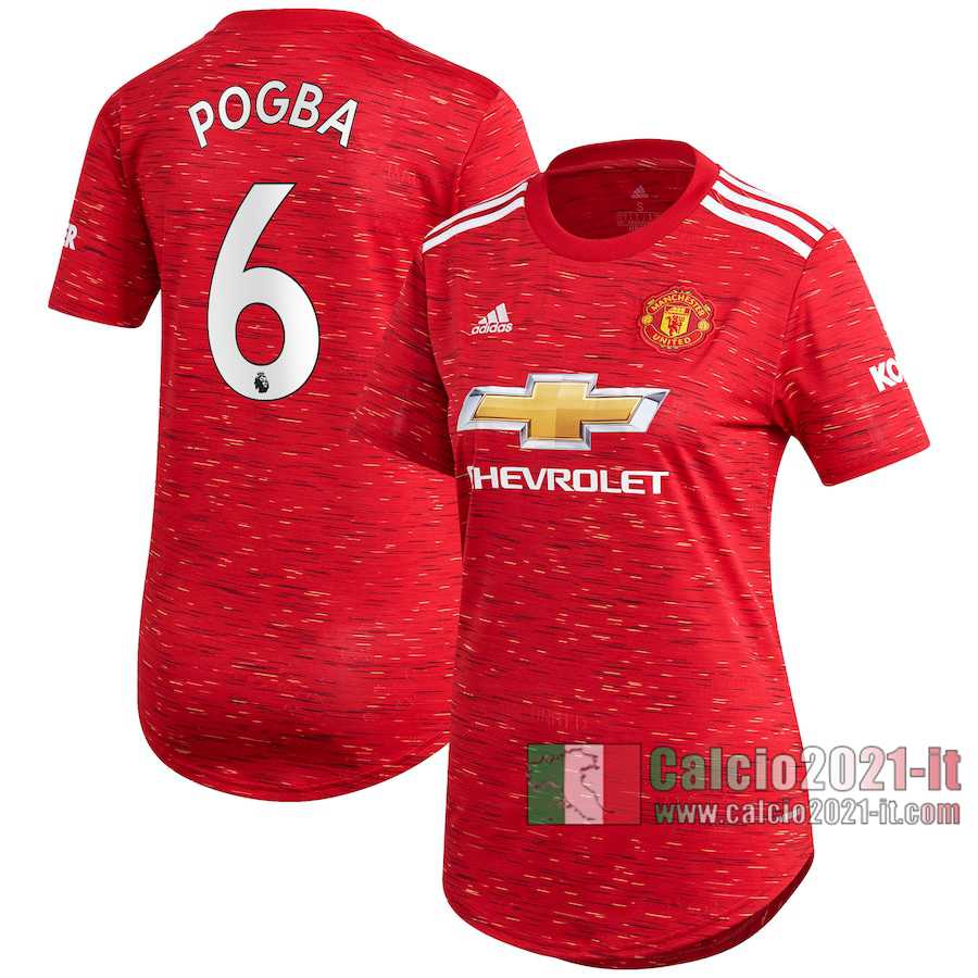 Le Nuove Prima Maglia Calcio Manchester United Donna Paul Pogba #6 2020-2021