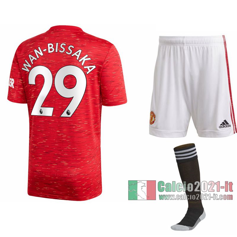 Le Nuove Prima Maglia Calcio Manchester United Bambino Aaron Wan-Bissaka #29 2020-2021