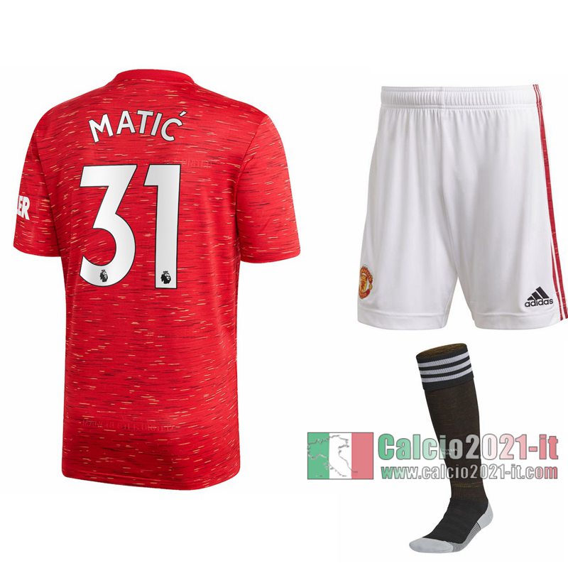 Le Nuove Prima Maglia Calcio Manchester United Bambino Nemanja Matic #31 2020-2021