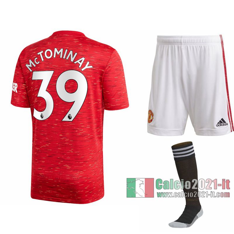 Le Nuove Prima Maglia Calcio Manchester United Bambino Scott McTominay #39 2020-2021