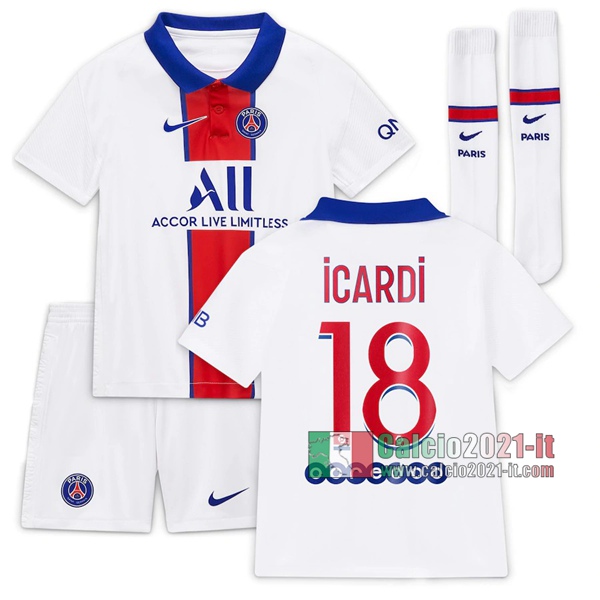 Calcio2021-It: La Nuove Seconda Maglia Psg Paris Saint Germain Neymar Icardi #18 Bambino 2020-2021