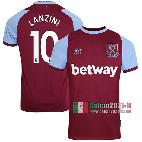 Calcio2021-It: La Nuove Prima Maglia Calcio West Ham United Lanzini #10 2020-2021