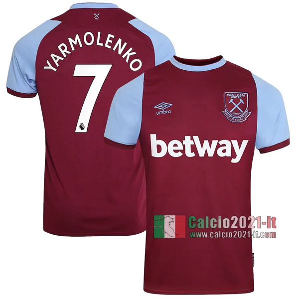 Calcio2021-It: Le Nuove Prima Maglia Calcio West Ham United Yarmolenko #7 2020-2021