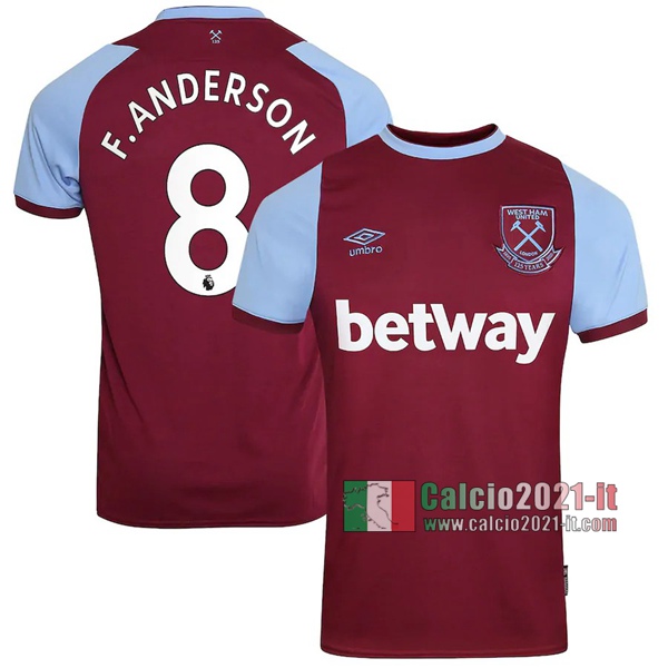 Calcio2021-It: La Nuova Prima Maglia Calcio West Ham United F.Anderson #8 2020-2021