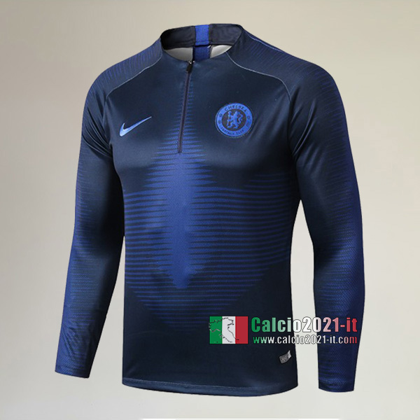 Track Top| Nuova Del FC Chelsea Felpa Sportswear Azzurra Marino Affidabili 2019-2020