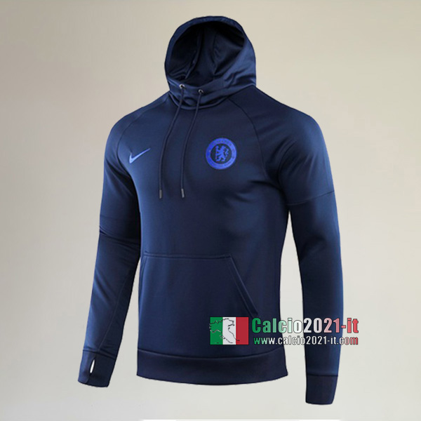 Track Top| La Nuova FC Chelsea Felpa Sportswear Cappuccio Hoodie Nera Authentic 2019-2020