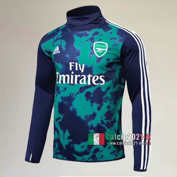 Track Top| Nuova Del Arsenal FC Felpa Sportswear Collare Alto Verde Scuro Originali 2019-2020