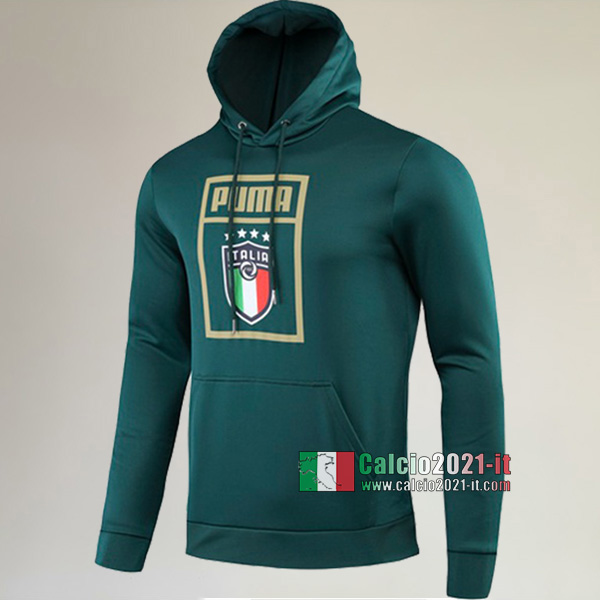 Track Top| La Nuove Italia Felpa Sportswear Cappuccio Hoodie Verde Authentic 2019-2020