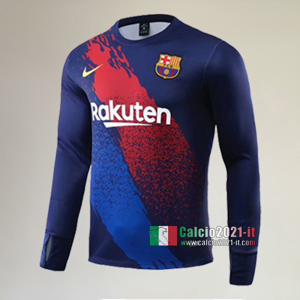 Track Top| La Nuova FC Barcellona Felpa Sportswear Azzurra Rossa Thailandia 2019-2020