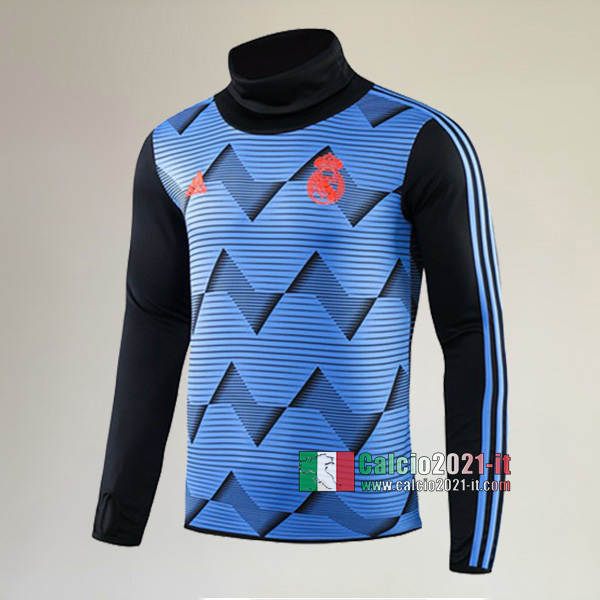 Track Top| Nuova Del Real Madrid Felpa Sportswear Collare Alto Azzurra Affidabile 2019-2020