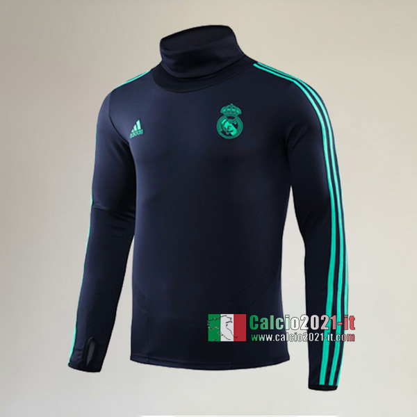 Track Top| La Nuove Real Madrid Felpa Sportswear Collare Alto Ciano Originale 2019-2020