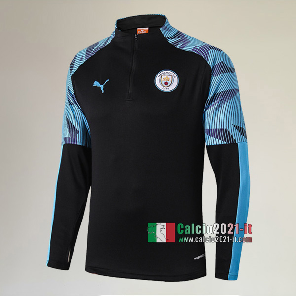 Track Top| Nuove Del Manchester City Felpa Sportswear Nera/Azzurra Authentic 2019-2020