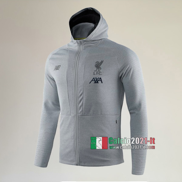 Track Top| La Nuove FC Liverpool Felpa Sportswear Cappuccio Hoodie Grigia Thailandia 2019-2020