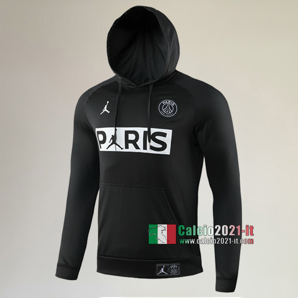 Track Top| Nuova Del PSG Paris Jordan Felpa Sportswear Cappuccio Hoodie Nera Retro 2019-2020
