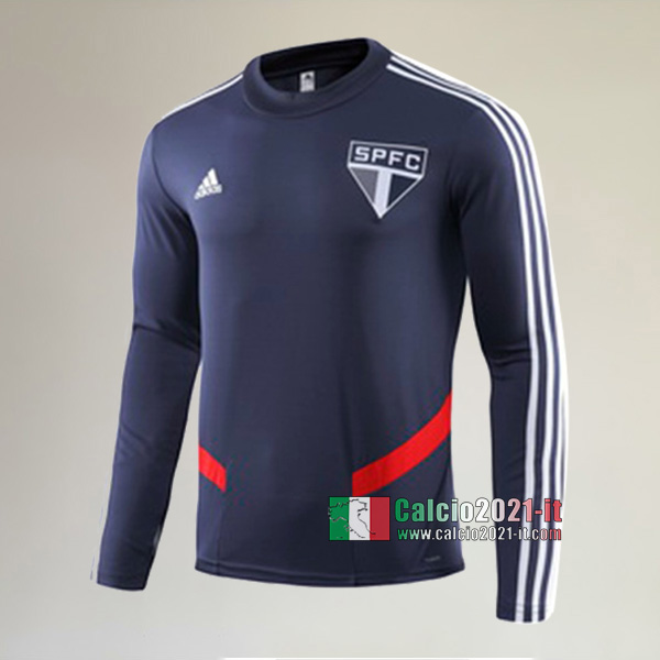 Track Top| Nuove Del Sao Paulo FC Felpa Sportswear Ciano Scuro Più Belle 2019-2020