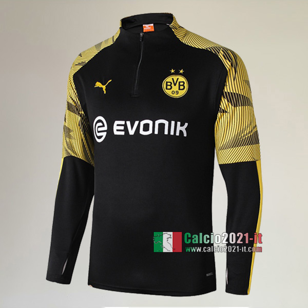 Track Top| Nuova Del Dortmund BVB Felpa Sportswear Nera/Gialla Classiche 2019-2020