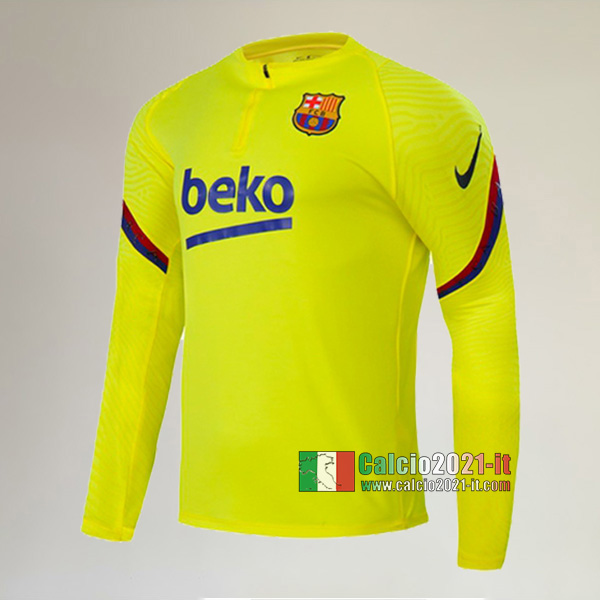 Track Top| La Nuova FC Barcellona Felpa Sportswear Gialla Authentic 2020-2021