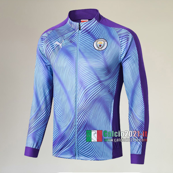 Nuove Del Manchester City Full-Zip Giacca Azzurra/Porpora Classiche 2019/2020 :Calcio2021-it