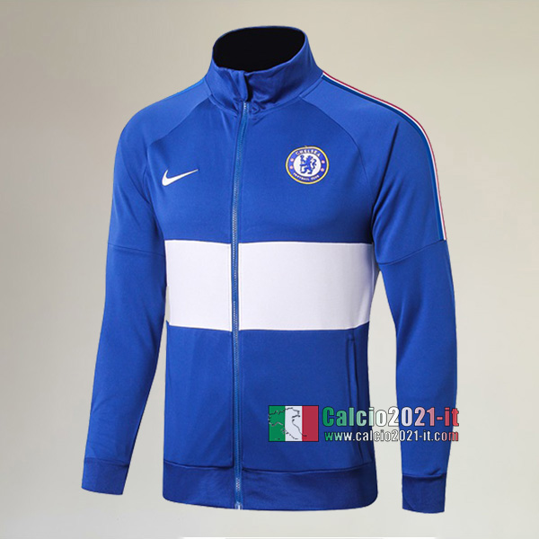 Nuova Del FC Chelsea Full-Zip Giacca Azzurra/Bianca Replica 2019/2020 :Calcio2021-it