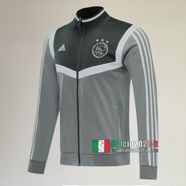 Nuove Del Ajax Amsterdam Full-Zip Giacca Grigia Originali 2019/2020 :Calcio2021-it
