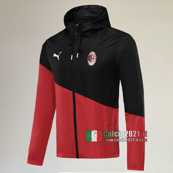 La Nuove Milano Full-Zip Giacca Antivento Nera/Rossa Vintage 2019/2020 :Calcio2021-it