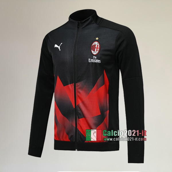 Nuove Del Milano Full-Zip Giacca Nera/Rossa AAA Qualità 2019/2020 :Calcio2021-it