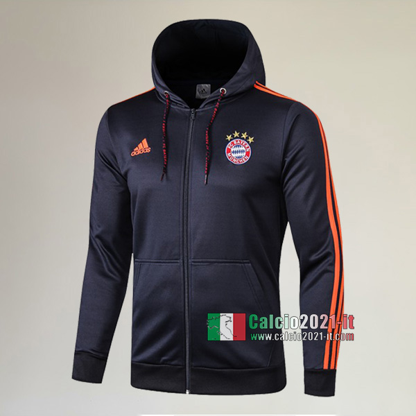 Nuova Del Bayern Monaco Full-Zip Giacca Antivento Azzurra Scuro Authentic 2019/2020 :Calcio2021-it